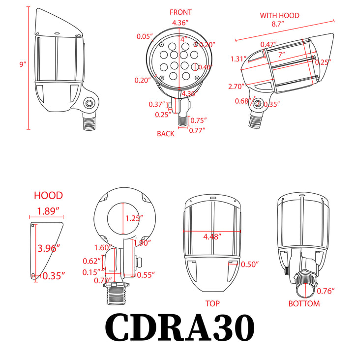 CDRA30 4x/8x/12x Package 30W Smart Bluetooth RGBW Narrow Beam Directional Outdoor Landscape Spotlight