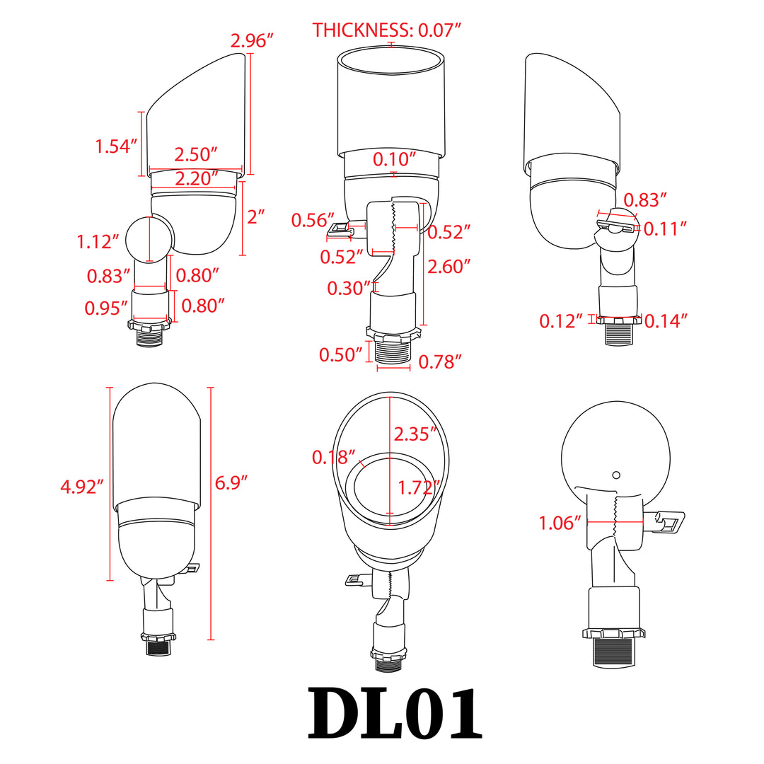 DL01 Cast Aluminum Spot Light | Lamp Ready Low Voltage Landscape Light