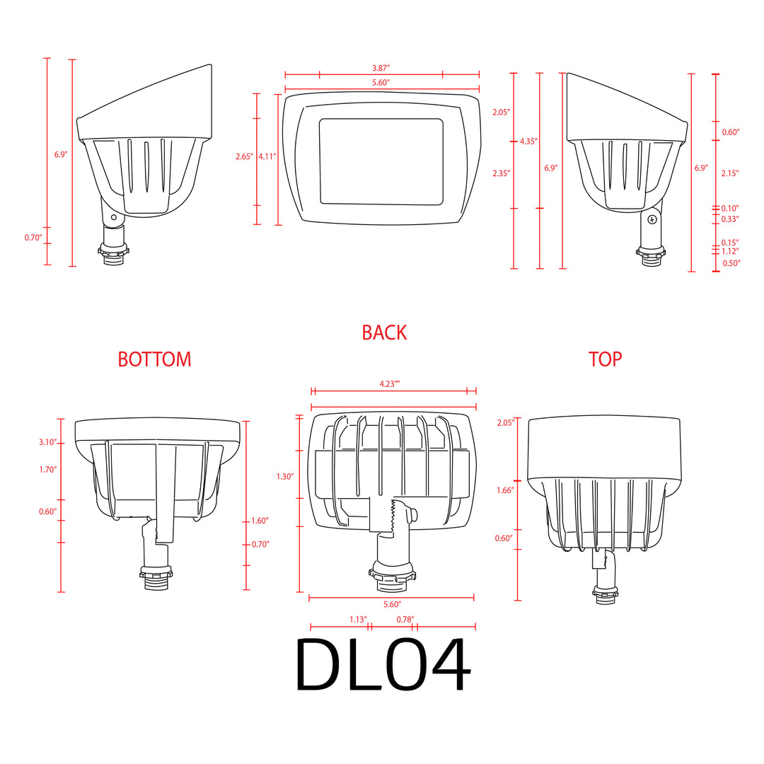 DL04 Cast Aluminum Flood Light | Lamp Ready Low Voltage Landscape Light