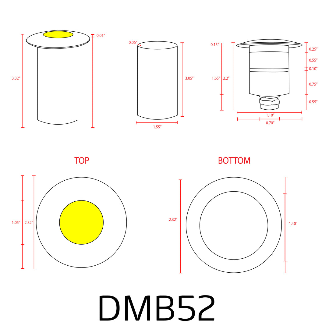 DMB52 Cast Brass In-Ground Well Light | 1.5W Integrated LED Low Voltage Landscape Light