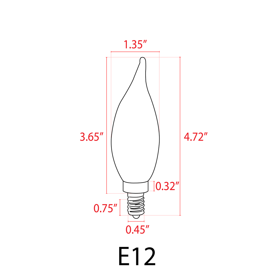 E12 3W 12V LED Glass Candelabra Light Bulb | Landscape Lighting Accessory