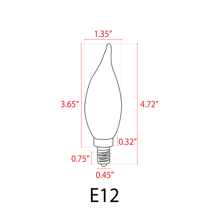 E12 3W 12V LED Bombilla de candelabro de vidrio | Accesorio de iluminación de paisaje