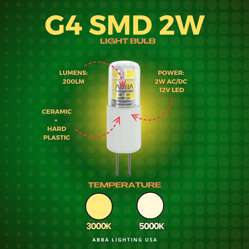 Bombilla LED G4 2W/3W/3.5W/5W 12V Bi-Pin | Accesorio de iluminación de paisaje