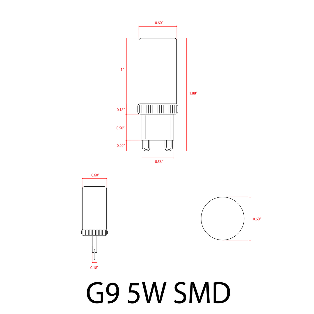 G9 5W SMD 12V LED Looped Base Light Bulbs Dimmable Energy Saving Light Bulb