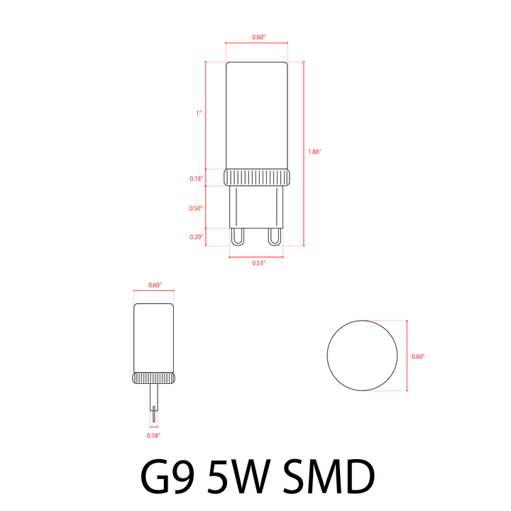 G9 5W SMD 12V LED Looped Base Light Bulbs Dimmable Energy Saving Light Bulb