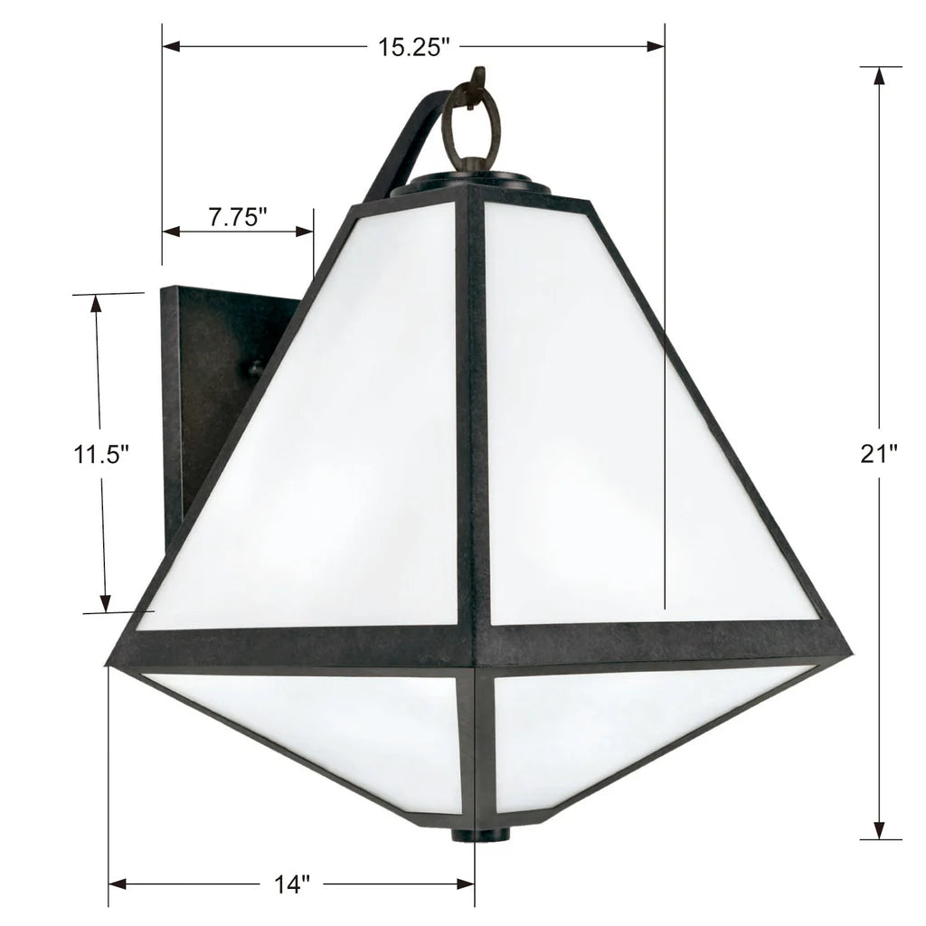 Brian Patrick Flynn Glacier 3 Light Outdoor Sconce 14"x21" Stainless Steel and Glass Black Charcoal Finish 120V 3 E12 Candelabra Base LED Bulb Sockets for Patio, Garden, Interior and Exterior Walls