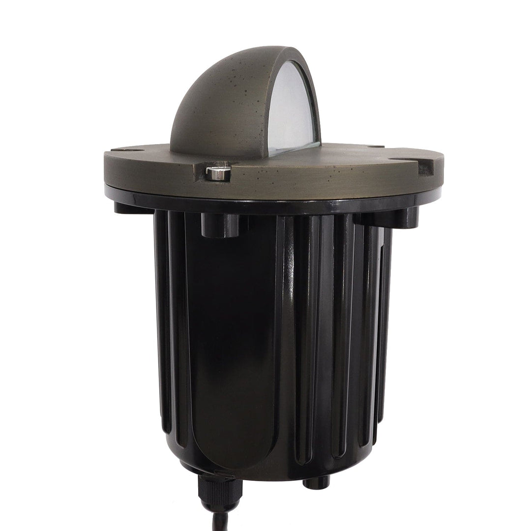 IGL18B MR16 PVC and Solid Brass Half-Moon In-Ground Well Light Low Voltage Landscape Lighting