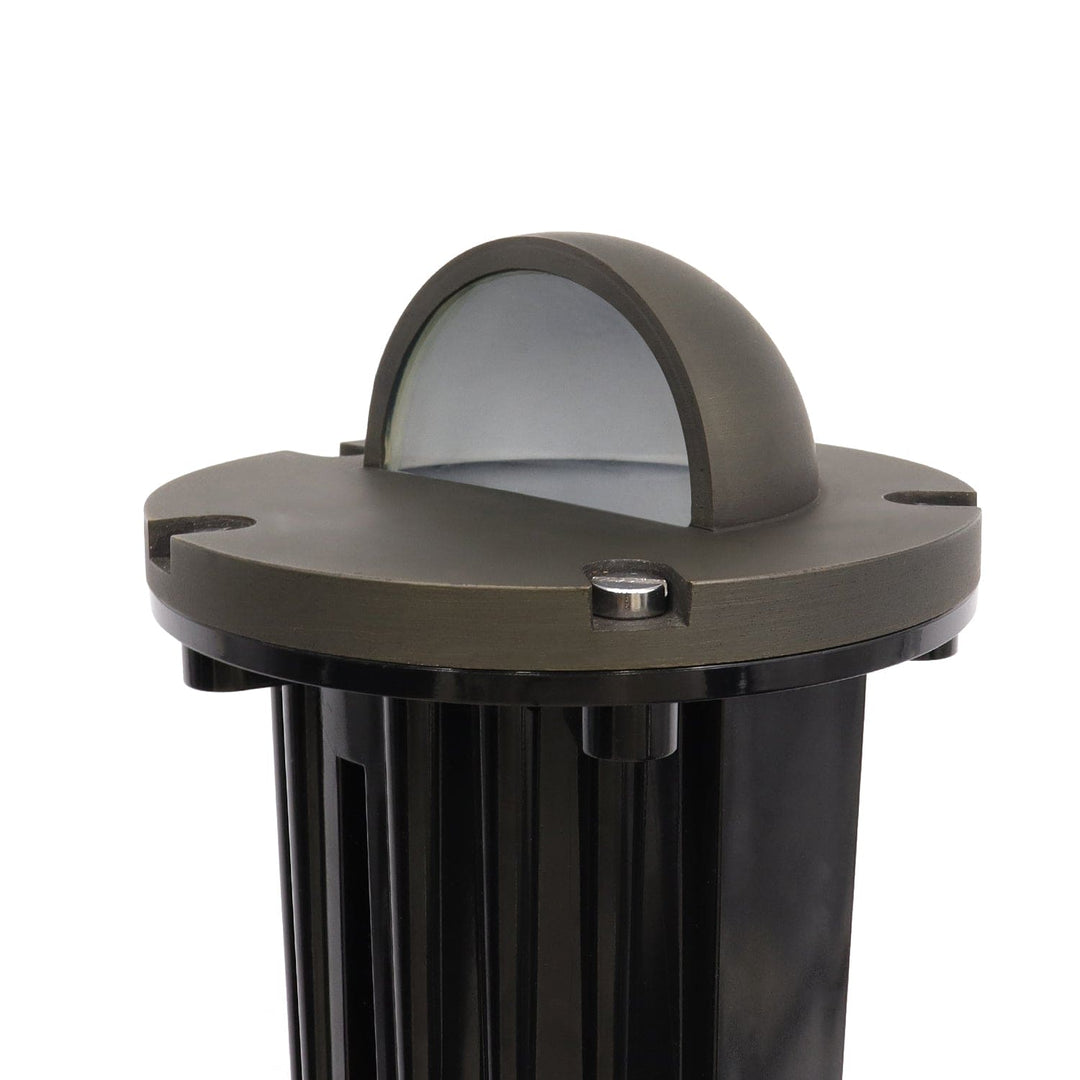 IGL18B MR16 PVC and Solid Brass Half-Moon In-Ground Well Light Low Voltage Landscape Lighting