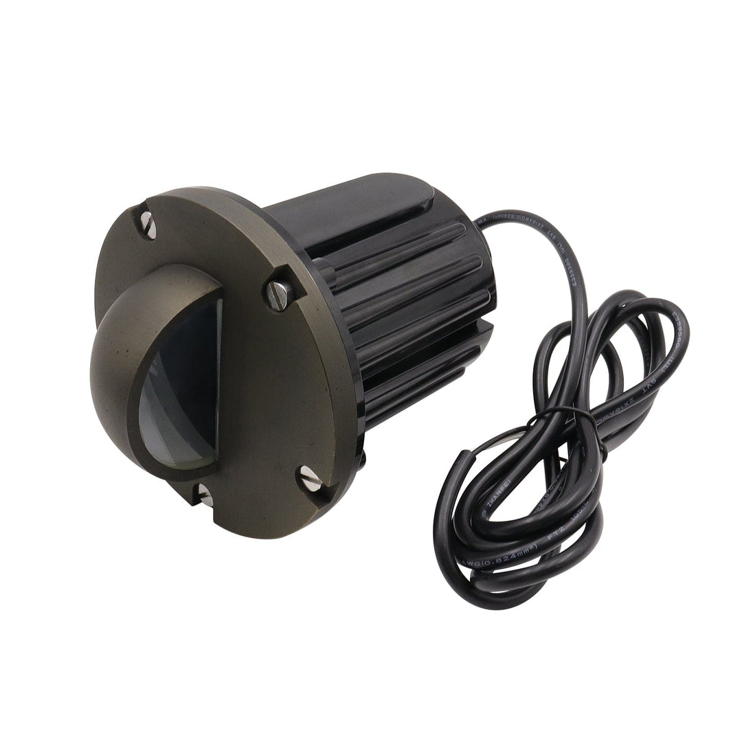 IGL18B MR16 PVC and Solid Brass Half-Moon In-Ground Well Light Low Voltage Landscape Lighting