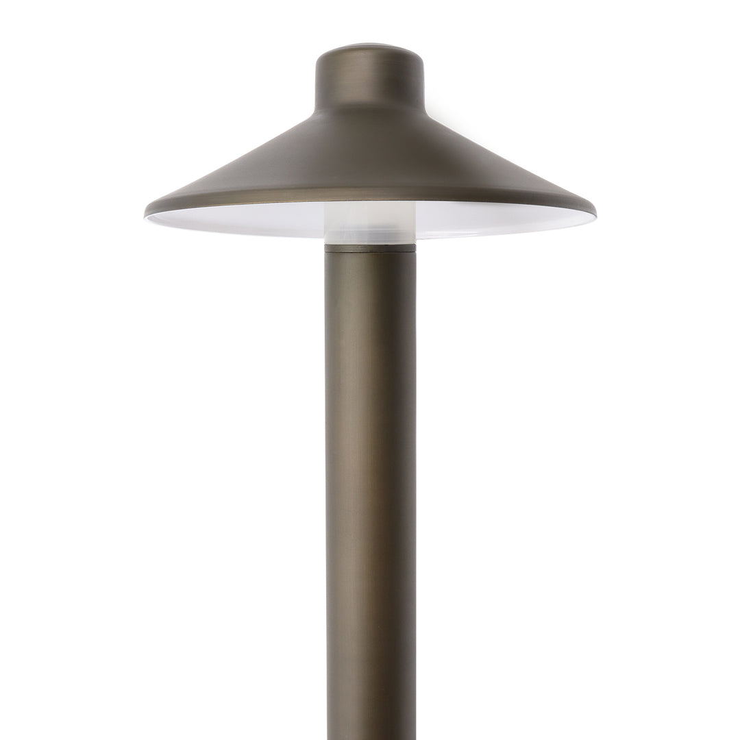 IPL01 Solid Brass Mushroom Hat Path Light 5W Integrated LED 2700K Light Bronze Finish Low Voltage Landscape Lighting