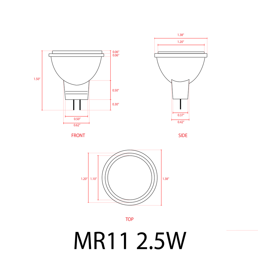 Bombilla LED GU4 MR11 2.5W 12V | Accesorio de iluminación de paisaje