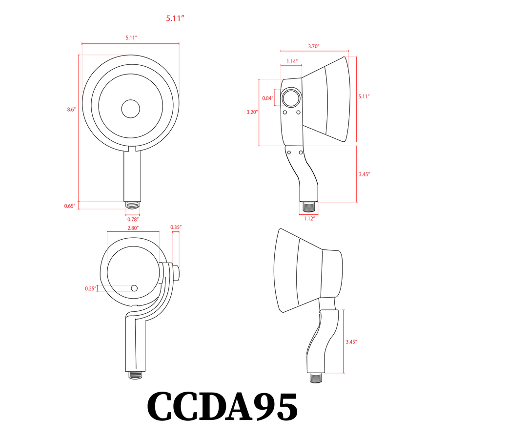 CCDA95 7W LED 3CCT Wide Beam Directional Outdoor Landscape Lighting Spotlight