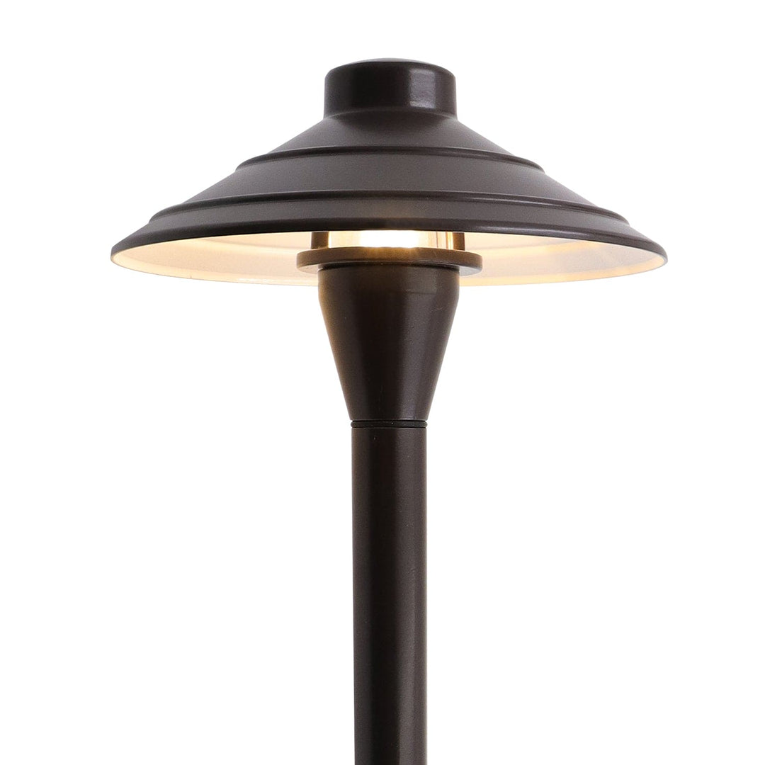 PL44A G4 Solid Aluminum Medium Mushroom Hat Path Light - Brown Finish Low Voltage Landscape Lighting