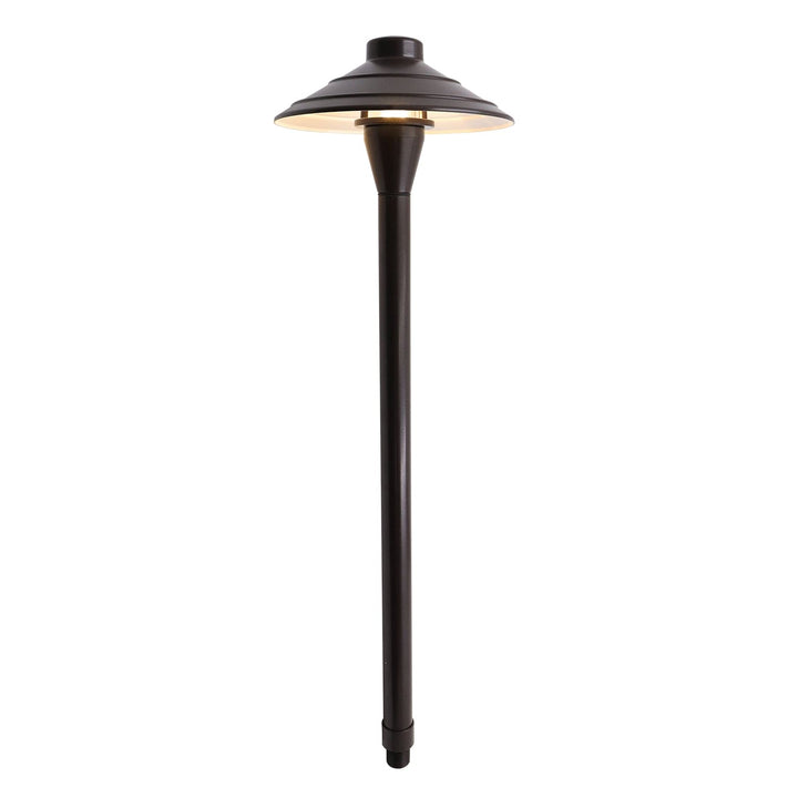 PL44A G4 Solid Aluminum Medium Mushroom Hat Path Light - Brown Finish Low Voltage Landscape Lighting