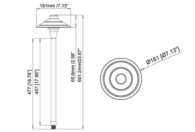 PL26B MR16 Solid Brass Path & Area Light, Light Bronze Finish Low Voltage Landscape Lighting