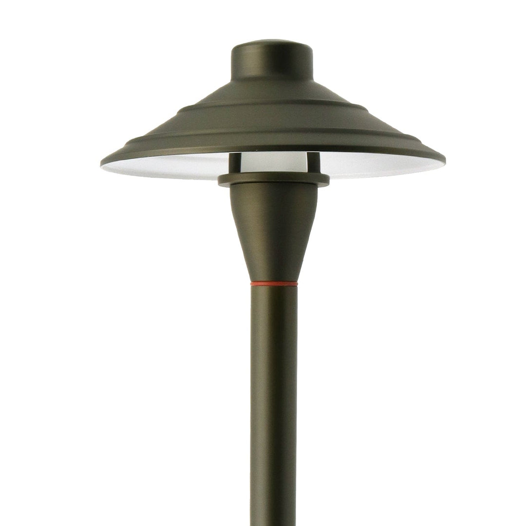 PL44B with G4 3W 2700K 4x/8x/12x Package Solid Brass Medium Mushroom Hat Path Light - Light Bronze Finish Low Voltage Landscape Lighting