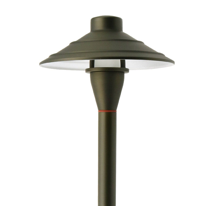 PL44B with G4 3W 3000K 4x/8x/12x Package Solid Brass Medium Mushroom Hat Path Light - Light Bronze Finish Low Voltage Landscape Lighting