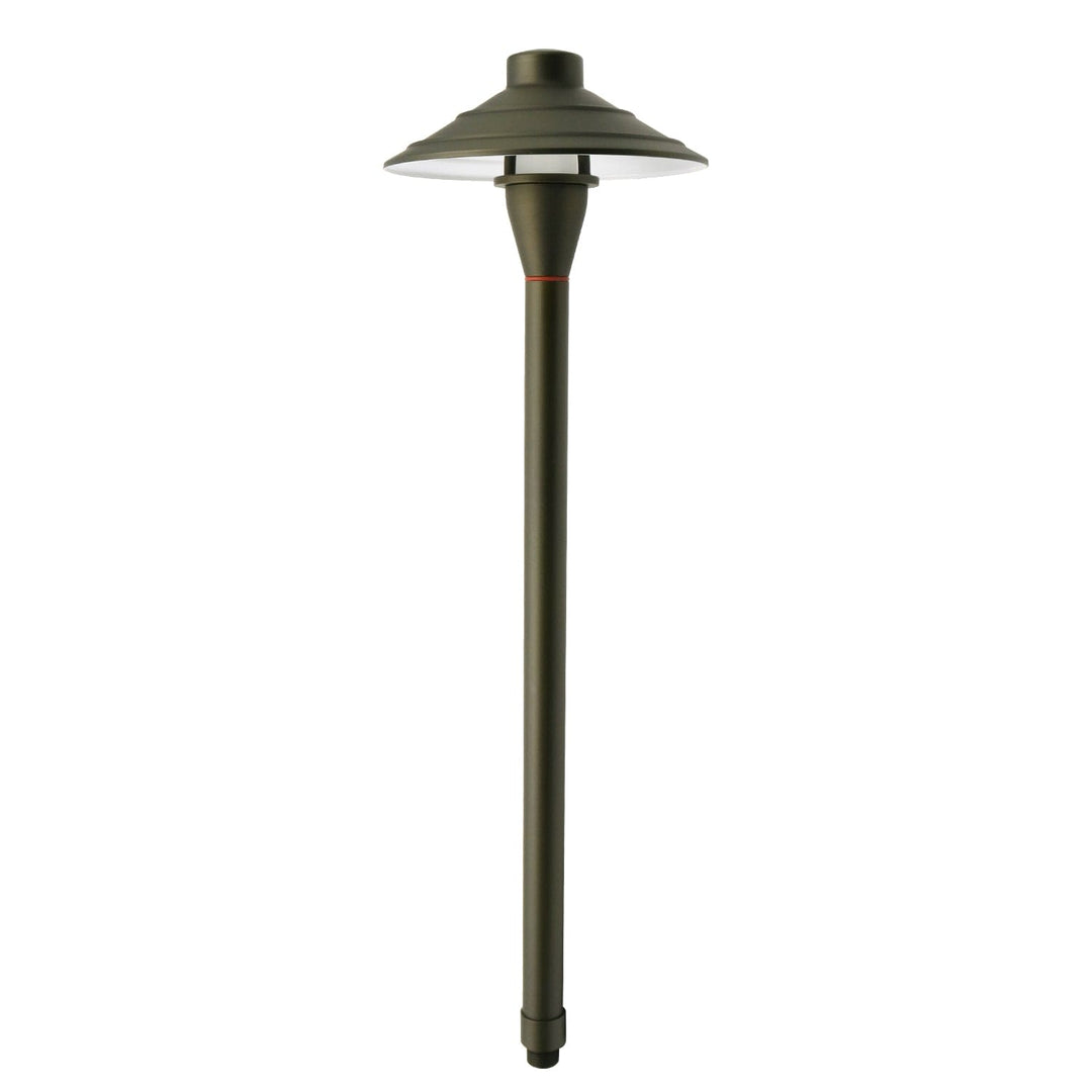 PL44B with G4 3W 3000K 4x/8x/12x Package Solid Brass Medium Mushroom Hat Path Light - Light Bronze Finish Low Voltage Landscape Lighting