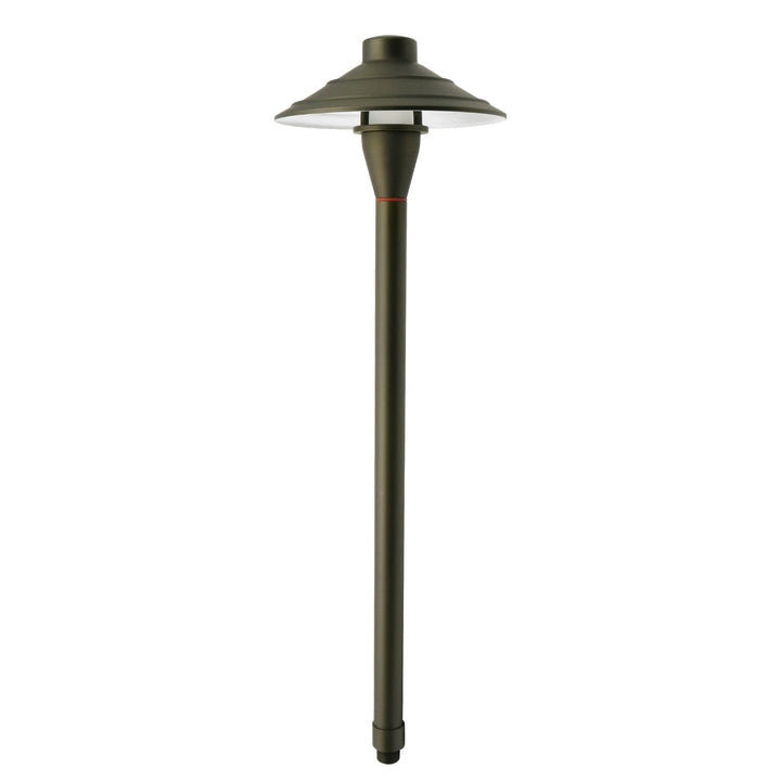 PL44B with G4 3W 2700K 4x/8x/12x Package Solid Brass Medium Mushroom Hat Path Light - Light Bronze Finish Low Voltage Landscape Lighting