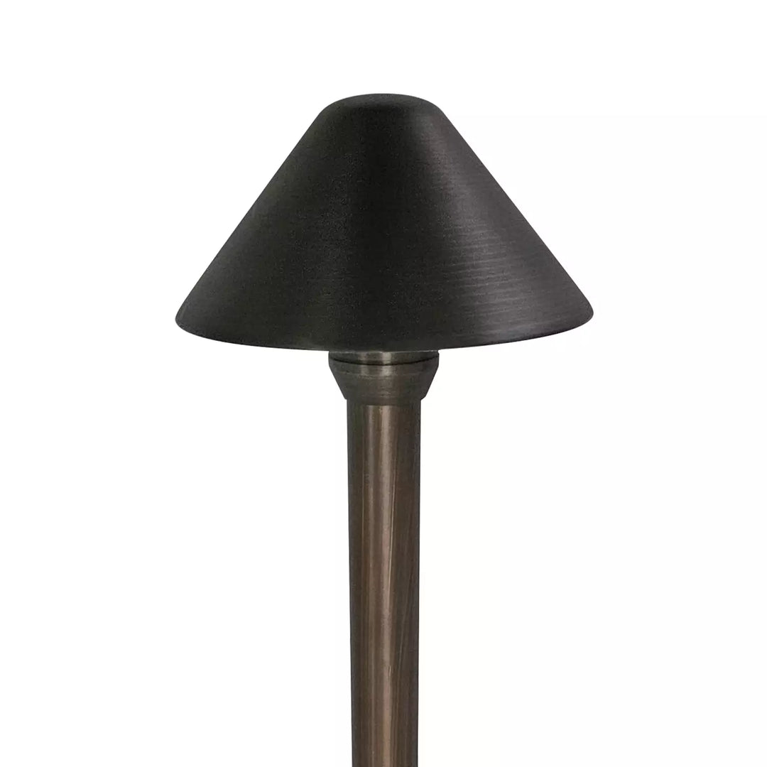 PL80B with G4 3W 2700K 4x/8x/12x Package Solid Brass Mushroom Hat Path Light - Light Bronze Finish Low Voltage Landscape Lighting