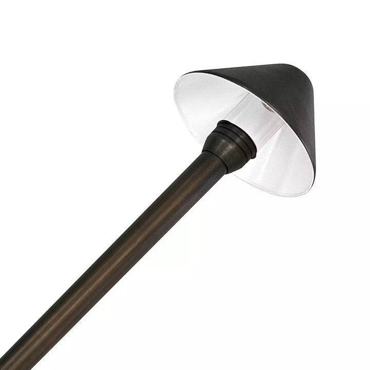 PL80B G4 Solid Brass Mushroom Hat Path Light - Light Bronze Finish Low Voltage Landscape Lighting