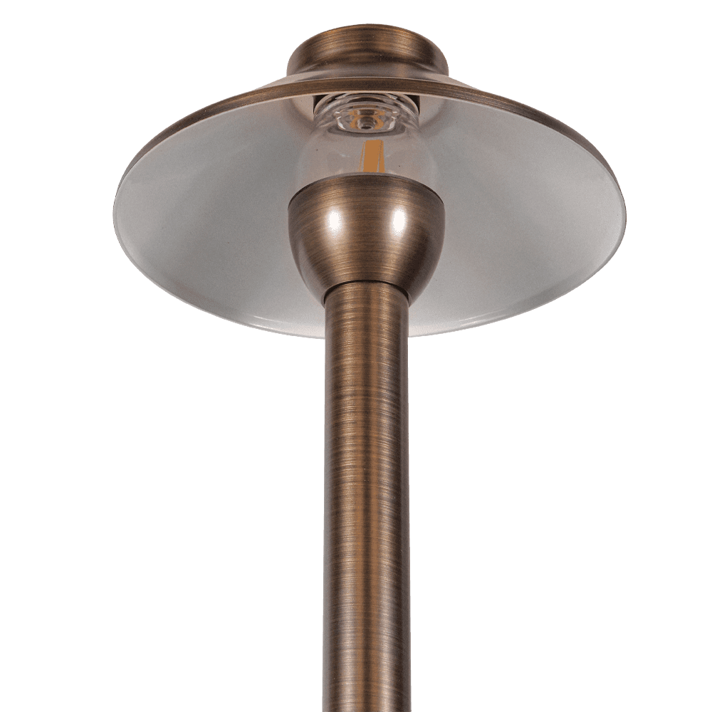 PLB02 Cast Brass Path Light | Lamp Ready Low Voltage Landscape Light