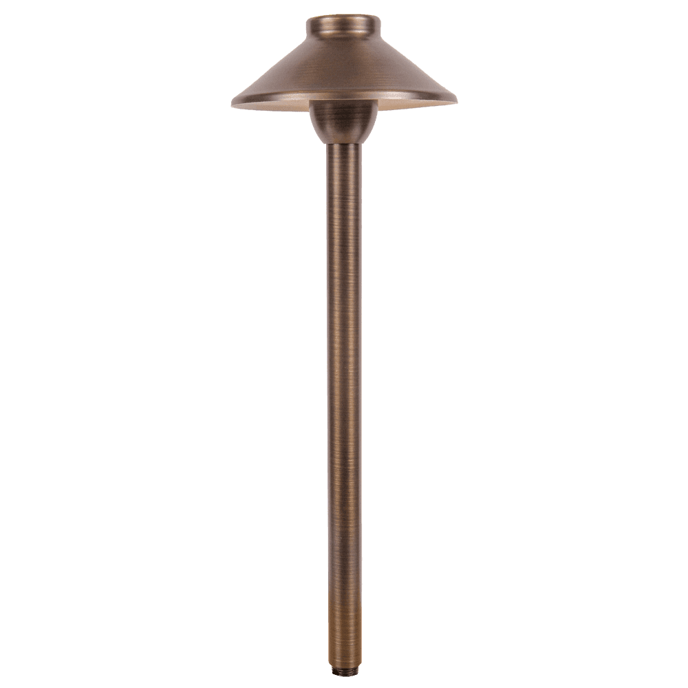 PLB02 Cast Brass Path Light | Lamp Ready Low Voltage Landscape Light