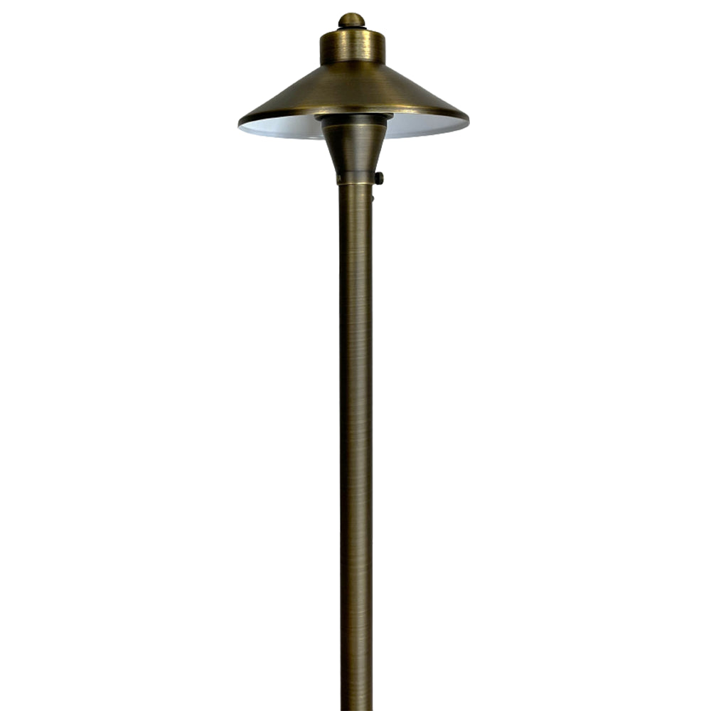 PLB03 Cast Brass Path Light | Lamp Ready Low Voltage Landscape Light