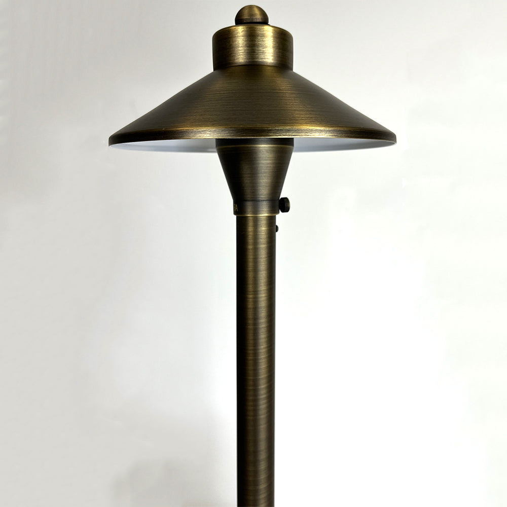 PLB03 Cast Brass Path Light | Lamp Ready Low Voltage Landscape Light