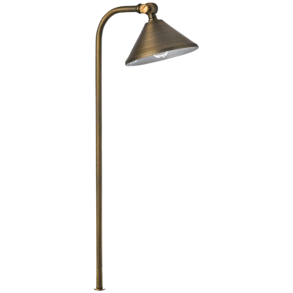 PLB05 Cast Brass Path Light | Lamp Ready Low Voltage Landscape Light