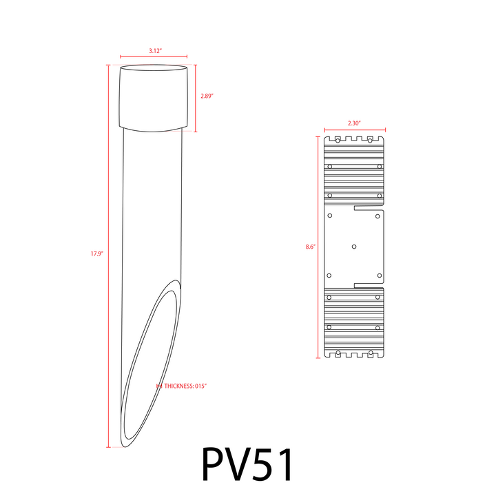 Poste de PVC PermaPost de alta resistencia PV51 con tapa | Accesorio de iluminación de paisaje