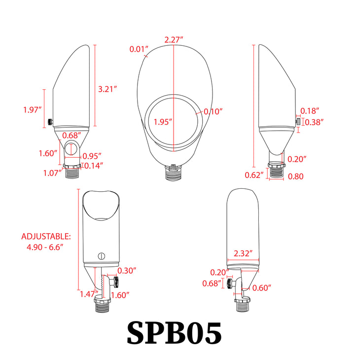 SPB05 Cast Brass Spot Light | Lamp Ready Low Voltage Landscape Light