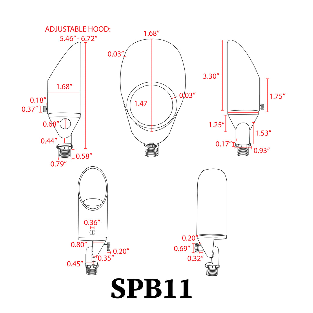 SPB11 Cast Brass Spot Light | Lamp Ready Low Voltage Landscape Light