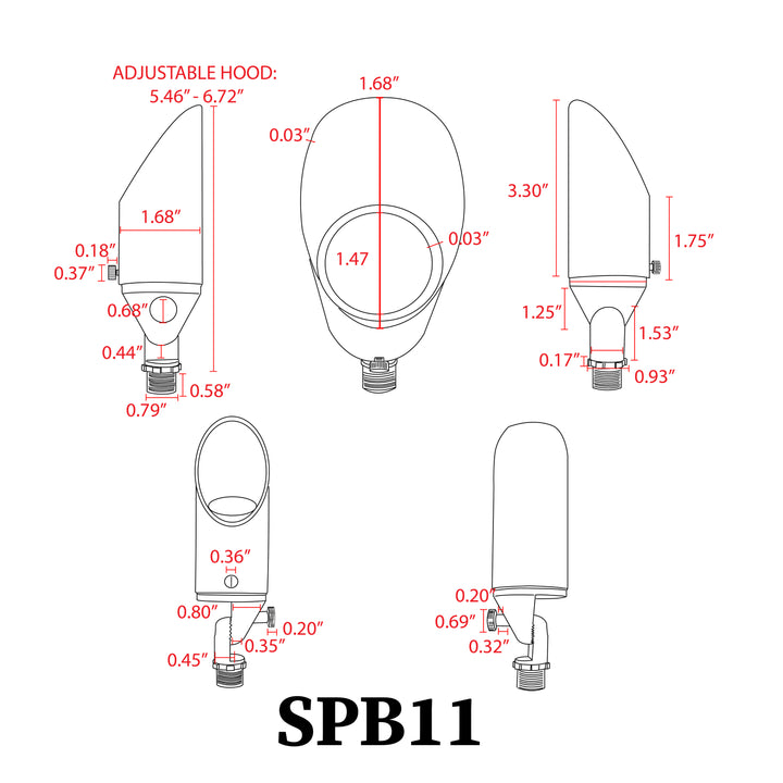 SPB11 Cast Brass Spot Light | Lamp Ready Low Voltage Landscape Light