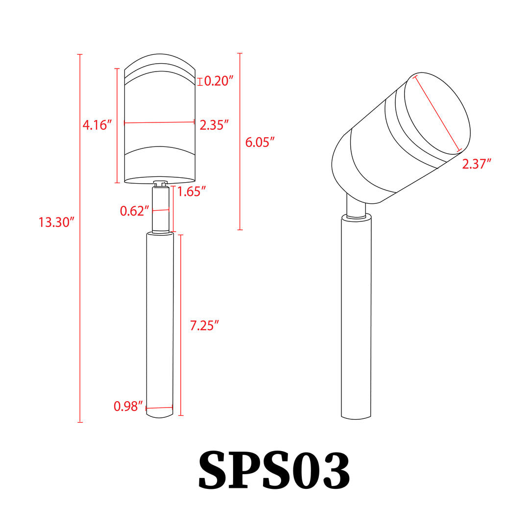 SPS03 Stainless Steel Spot Light | Lamp Ready Low Voltage Landscape Light