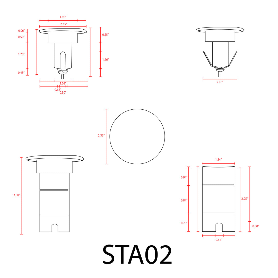 STA02 Stainless Steel Step Light | 3W Integrated LED Low Voltage Landscape Light