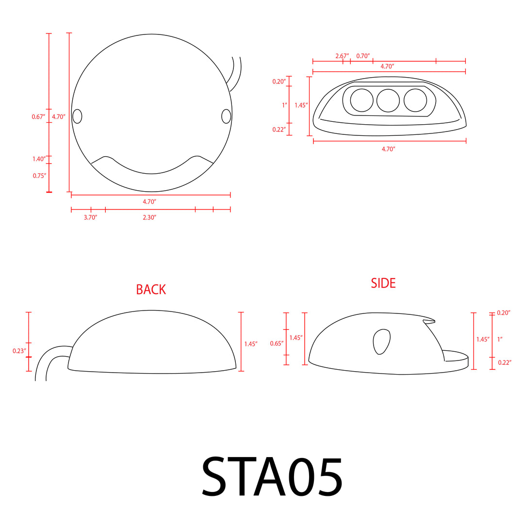 STA05 Luz de paso de aluminio fundido | Luz de paisaje de bajo voltaje LED integrada de 3W