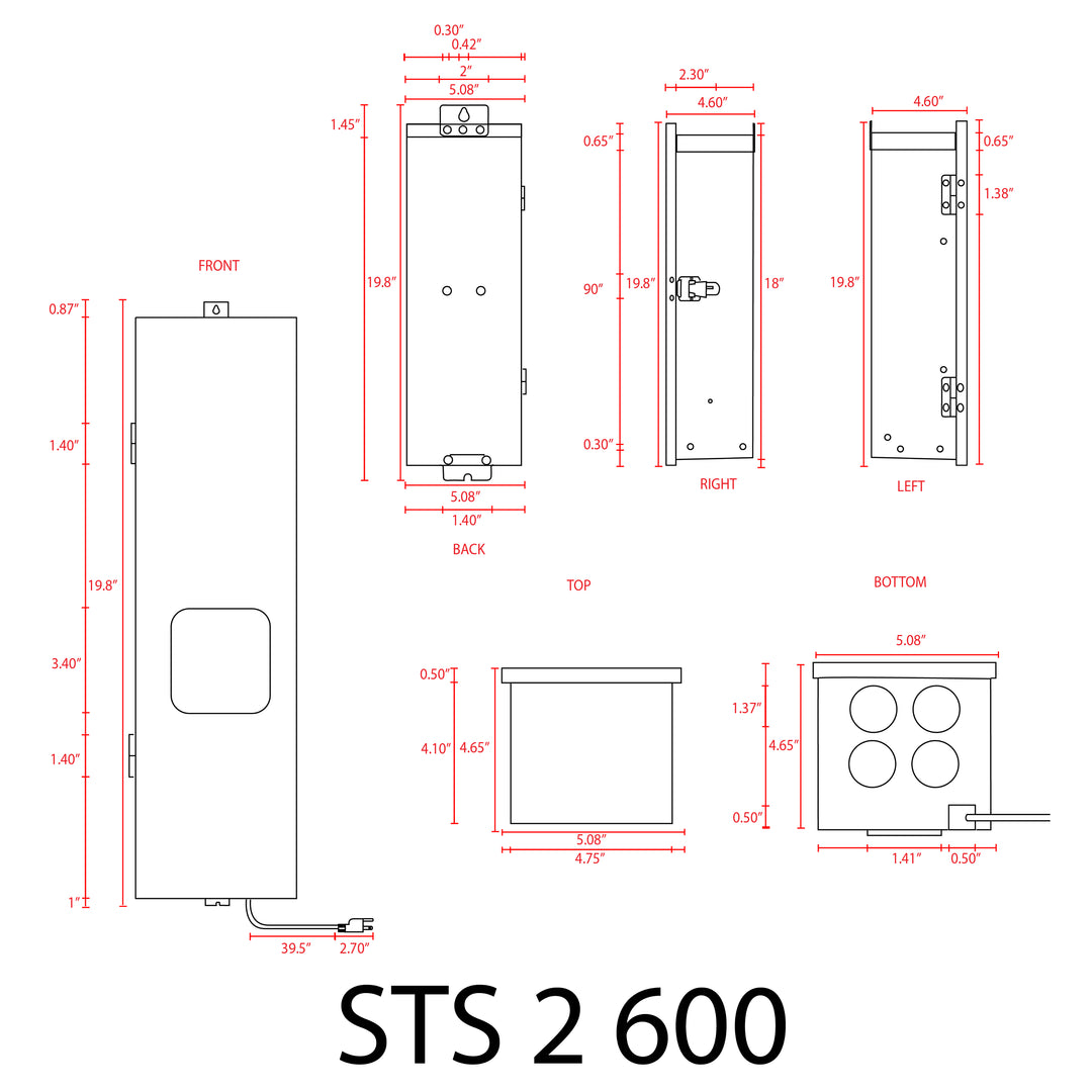 STS 2 600 2-Zone 600W Wi-Fi Digital AC 12V, 15V Low Voltage Transformer with Photocell & Timer IP65