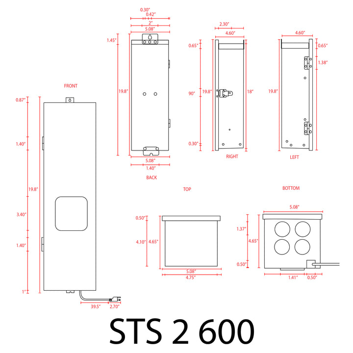 Transformador digital de acero inoxidable STS300 AC 300W | Fuente de alimentación de bajo voltaje