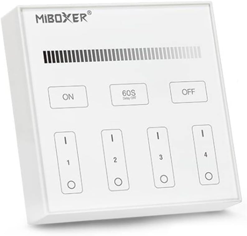 MiBoxer RGB/RGBW Wall Mounted Smart Panel Wireless Remote 4 Zones 2.4G RF Compatible with Miboxer WL5, FUT039, FUT045, FUT039W, FUT039S, LS2 Controllers