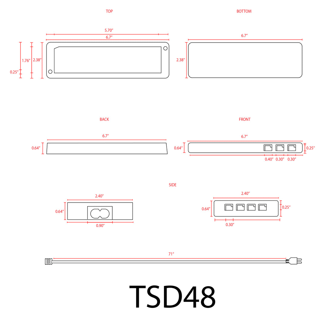 TSDC48 –  Heavy Duty 12V DC 48W Transformer for LED Modules