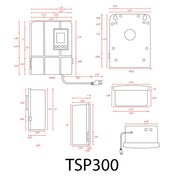 TSP300 AC 300W Digital Commercial Plastic Transformer | Low Voltage Power Supply