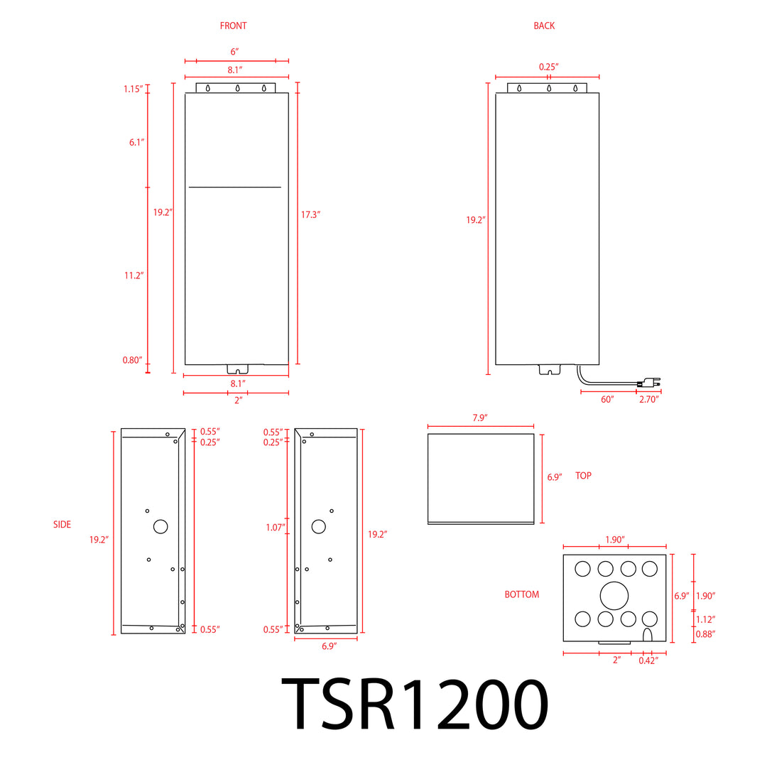 TSR1200 AC 1200W Manual Stainless Steel Transformer | Low Voltage Power Supply