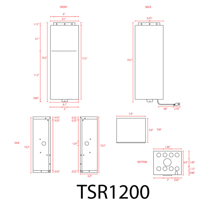 TSR1200 AC 1200W Manual Stainless Steel Transformer | Low Voltage Power Supply