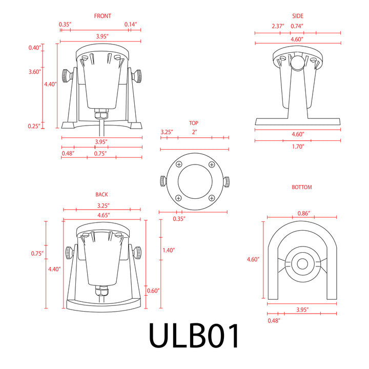 ULB01 Cast Brass Underwater Pond Light | Lamp Ready Low Voltage Landscape Light