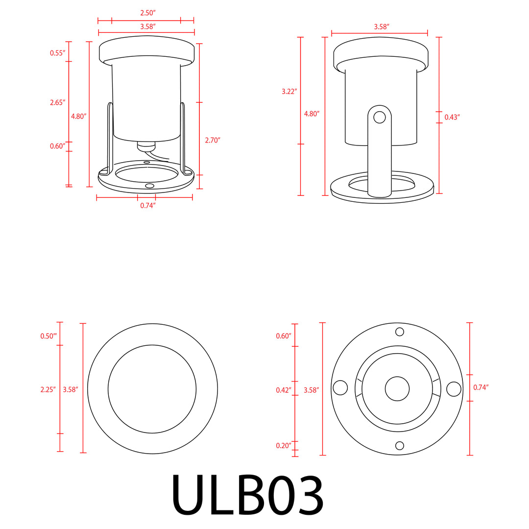 ULB03 Stainless Steel Underwater Pond Light | Lamp Ready Low Voltage Landscape Light