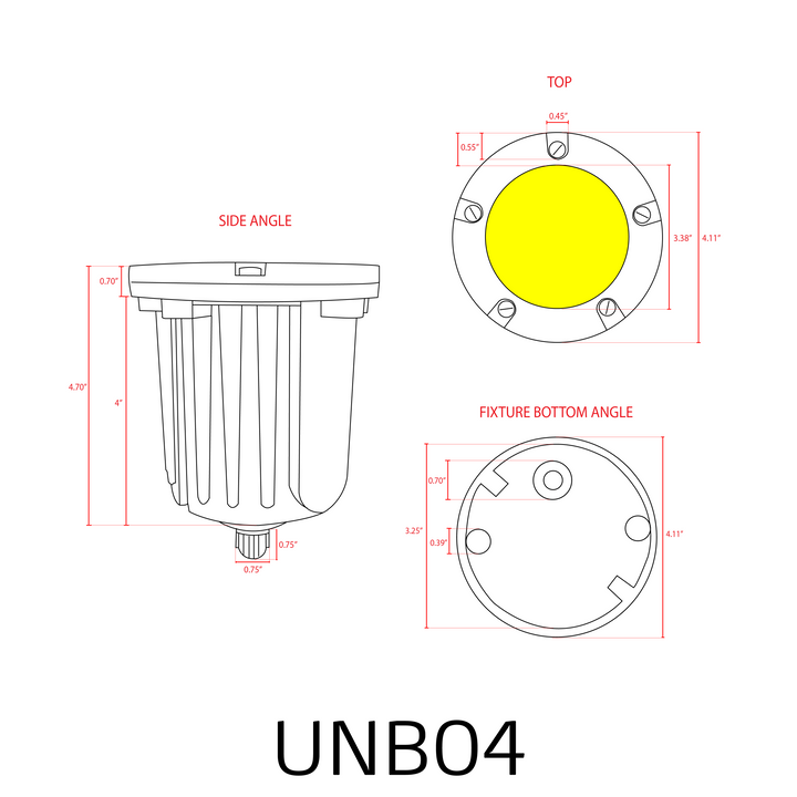 UNB04 Cast Brass In-Ground Well Light | Lamp Ready Low Voltage Landscape Light