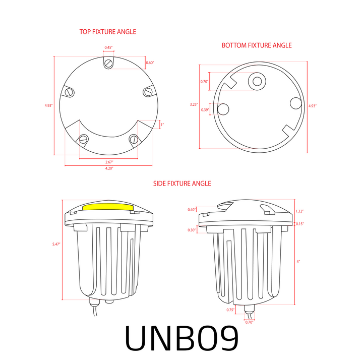 UNB09 Cast Brass In-Ground Well Light | Lamp Ready Low Voltage Landscape Light