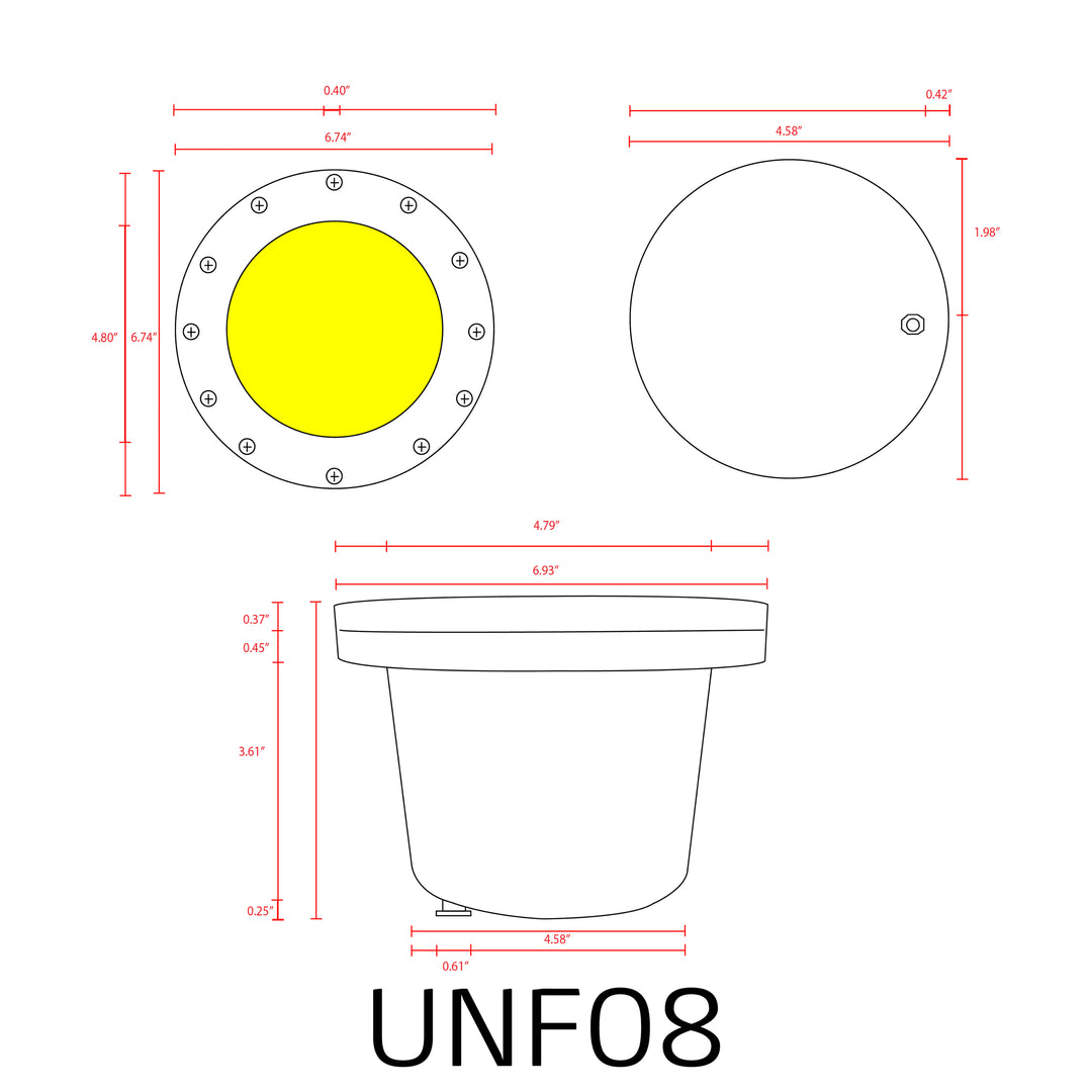 UNF08 Fiber Glass Low Voltage Commercial PAR36 LED In-ground Well Light IP65 Waterproof