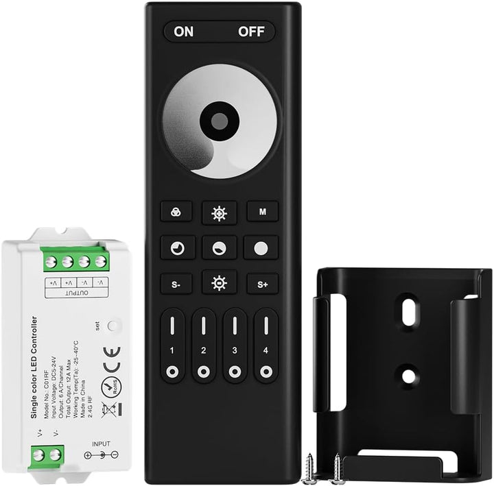 4-Zone RF 2.4GHz Dual White Wireless Remote Kit Tuya-Compatible for CCT Control DC5V-24V LED Strip 5050 SMD FCOB COB CCT